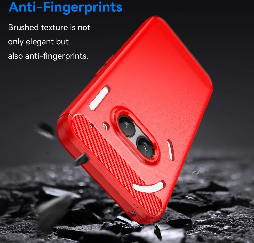 Nothing Phone (2a) / (2a) Plus Hoesje Geborsteld TPU Flexibele Back Cover Rood afbeelding 4