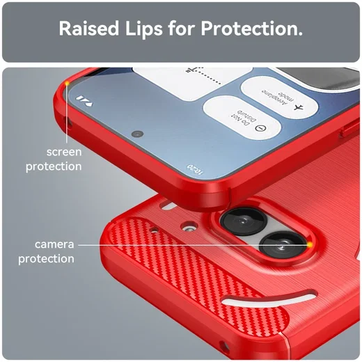 Nothing Phone (2a) / (2a) Plus Hoesje Geborsteld TPU Flexibele Back Cover Rood afbeelding 7