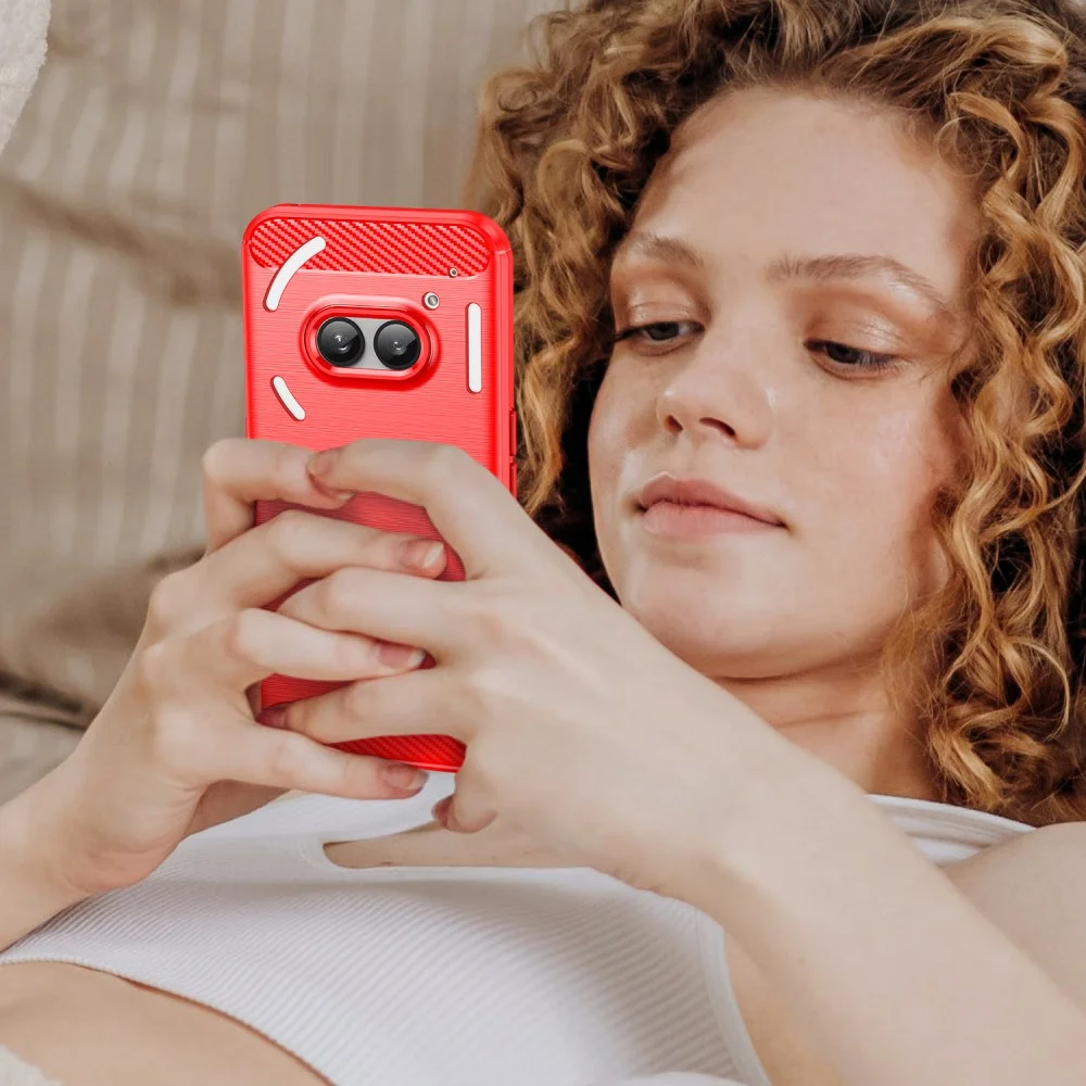 Nothing Phone (2a) / (2a) Plus Hoesje Geborsteld TPU Flexibele Back Cover Rood afbeelding 8