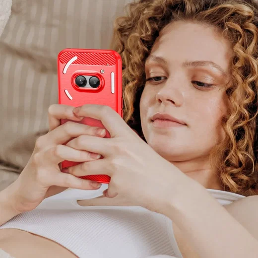 Nothing Phone (2a) / (2a) Plus Hoesje Geborsteld TPU Flexibele Back Cover Rood afbeelding 8