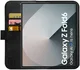 Rosso Deluxe Samsung Galaxy Z Fold 6 Hoesje Echt Leer Book Case Zwart afbeelding 2