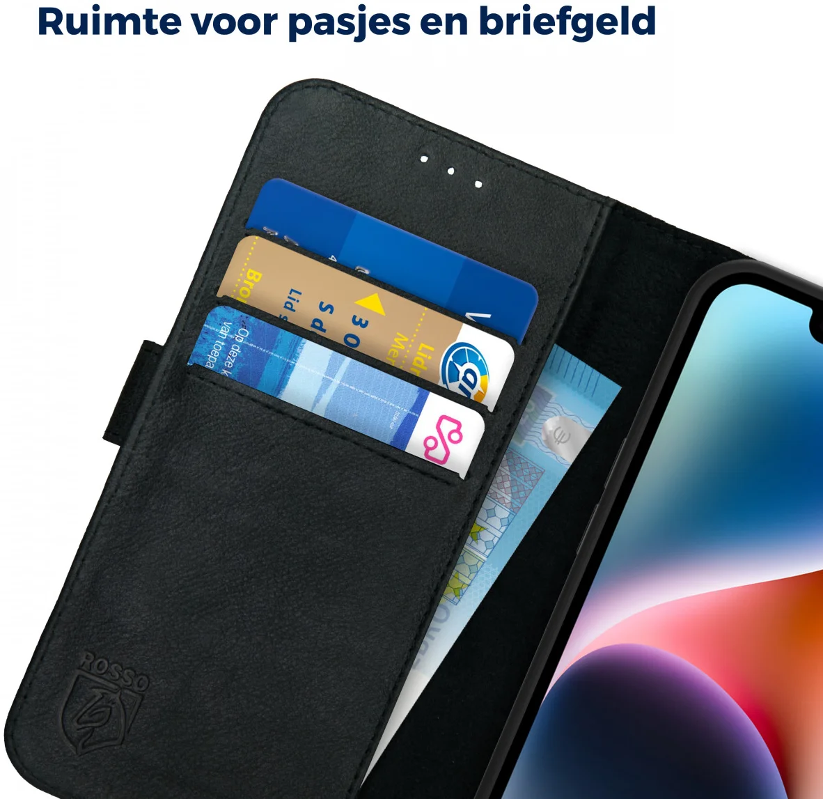 Rosso Deluxe Samsung Galaxy Z Fold 6 Hoesje Echt Leer Book Case Zwart afbeelding 4