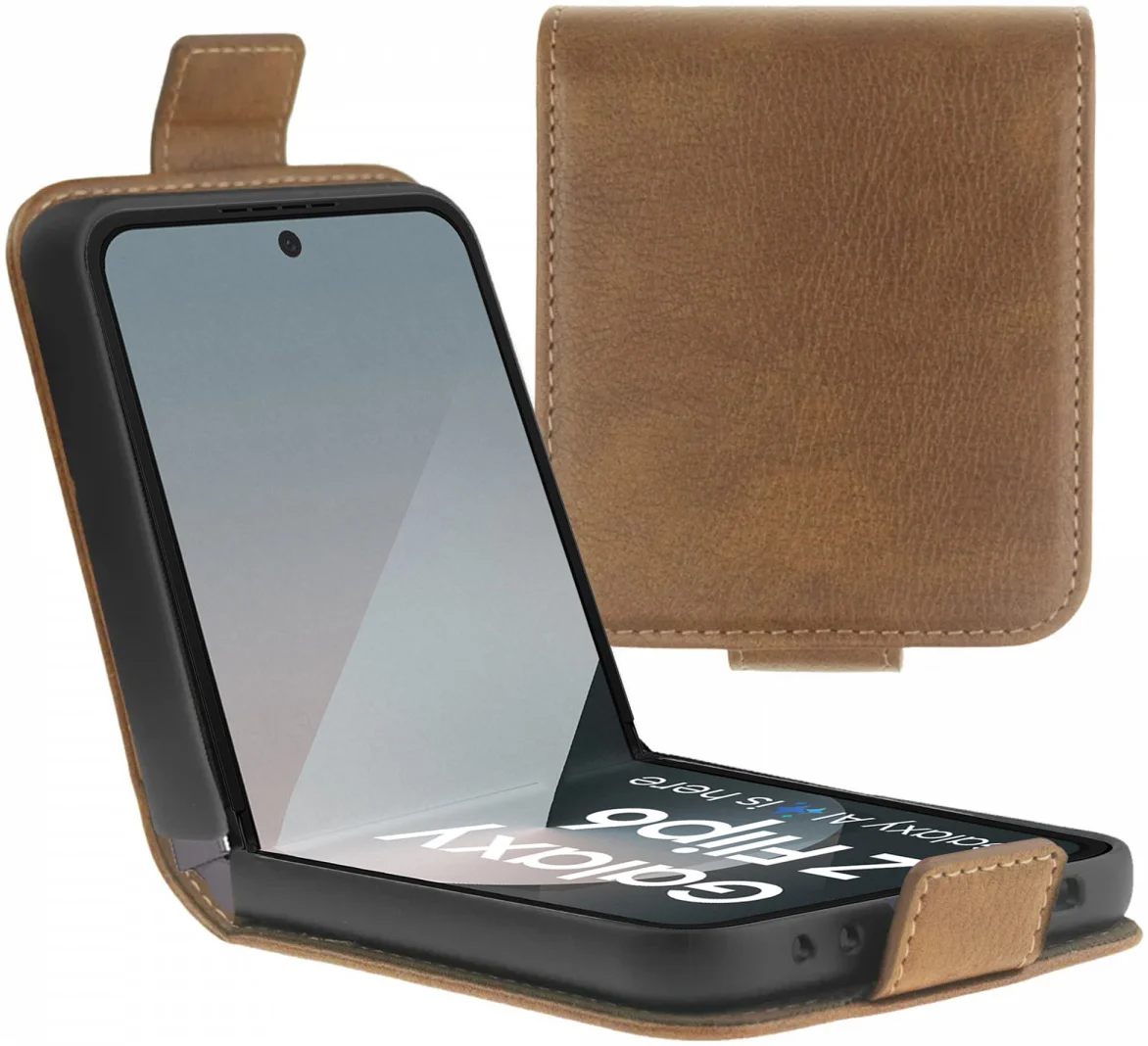 Rosso Element Samsung Galaxy Z Flip 7 FE / 6 Hoesje Book Case Bruin afbeelding 1