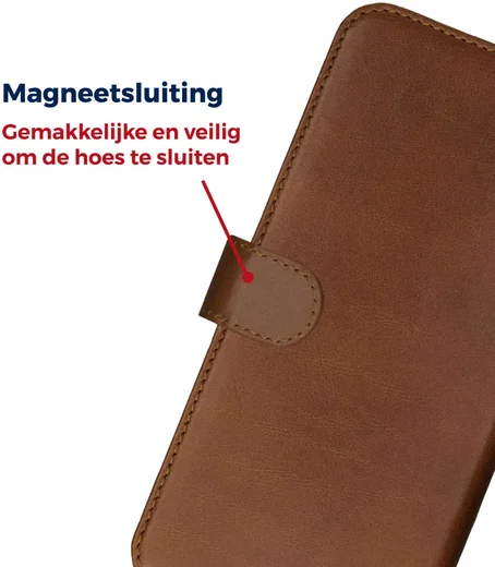 Rosso Deluxe Google Pixel 9 / 9 Pro Hoesje Echt Leer Book Case Bruin afbeelding 4