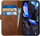 Rosso Deluxe Google Pixel 9 / 9 Pro Hoesje Echt Leer Book Case Bruin afbeelding 1