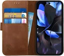 Rosso Deluxe Google Pixel 9 / 9 Pro Hoesje Echt Leer Book Case Bruin