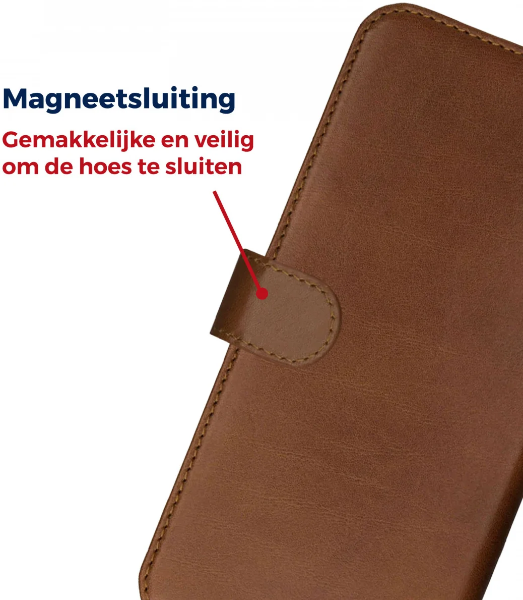 Rosso Deluxe Google Pixel 9 Pro XL Hoesje Echt Leer Book Case Bruin afbeelding 4