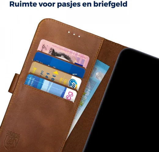 Rosso Deluxe Google Pixel 9 Pro XL Hoesje Echt Leer Book Case Bruin afbeelding 7