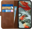 Rosso Deluxe Google Pixel 9 Pro XL Hoesje Echt Leer Book Case Bruin