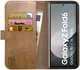 Rosso Deluxe Samsung Galaxy Z Fold 6 Hoesje Echt Leer Book Case Bruin afbeelding 1