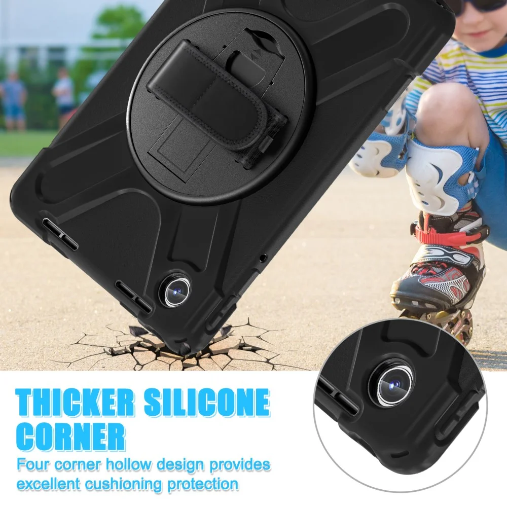 Lenovo Tab M11 / K11 Hoes Back Cover met Kickstand en Handriem Zwart afbeelding 11