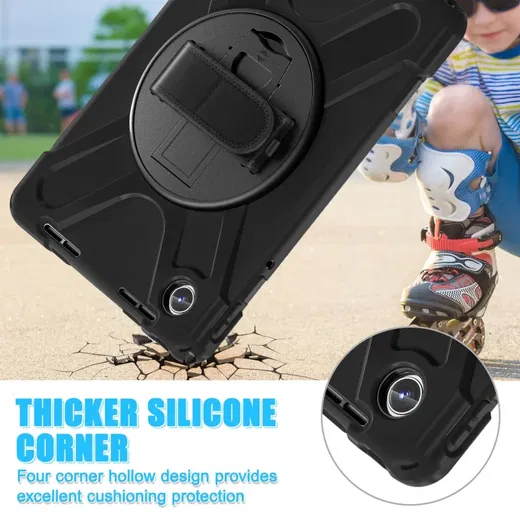 Lenovo Tab M11 / K11 Hoes Back Cover met Kickstand en Handriem Zwart afbeelding 11