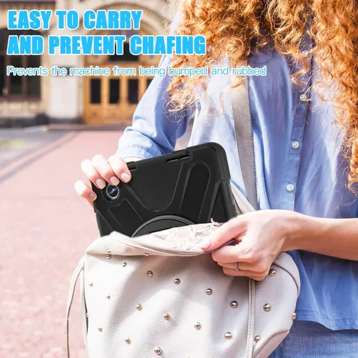 Lenovo Tab M11 / K11 Hoes Back Cover met Kickstand en Handriem Zwart afbeelding 7