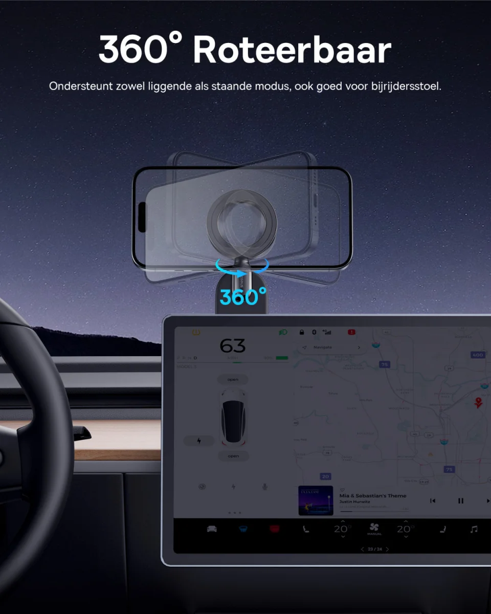 Baseus C02 Go MagSafe Dashboard Telefoonhouder Auto Zwart afbeelding 7