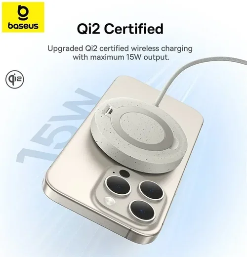 Baseus Simple Mini4 Qi2 MagSafe Draadloze Oplader 15W Goud afbeelding 11