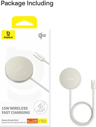 Baseus Simple Mini4 Qi2 MagSafe Draadloze Oplader 15W Zwart afbeelding 19