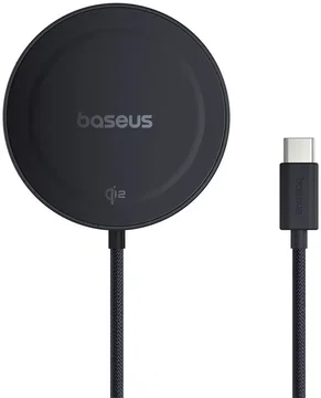 Baseus Simple Mini4 Qi2 MagSafe Draadloze Oplader 15W Zwart