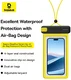 Baseus IPX8 DeepDive Waterdichte Telefoonhoes tot 7.2 Inch Geel / Zwart afbeelding 3