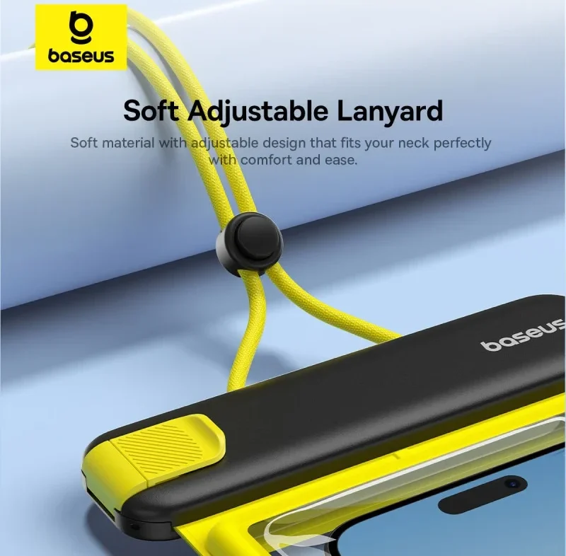 Baseus IPX8 DeepDive Waterdichte Telefoonhoes tot 7.2 Inch Geel / Zwart afbeelding 5