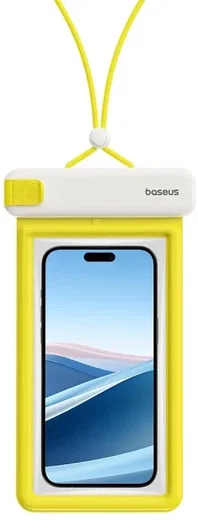 Baseus IPX8 DeepDive Waterdichte Telefoonhoes tot 7.2 Inch Geel / Wit afbeelding 1