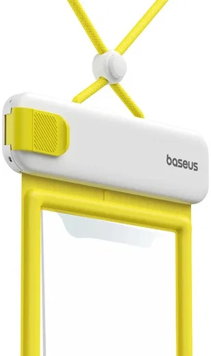 Baseus IPX8 DeepDive Waterdichte Telefoonhoes tot 7.2 Inch Geel / Wit afbeelding 2