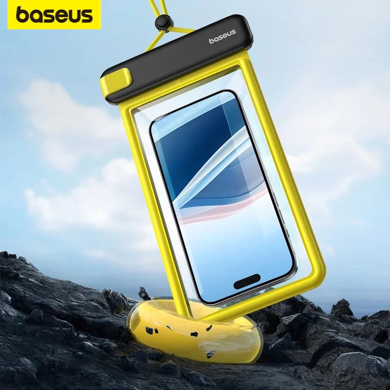 Baseus IPX8 DeepDive Waterdichte Telefoonhoes tot 7.2 Inch Geel / Wit afbeelding 9