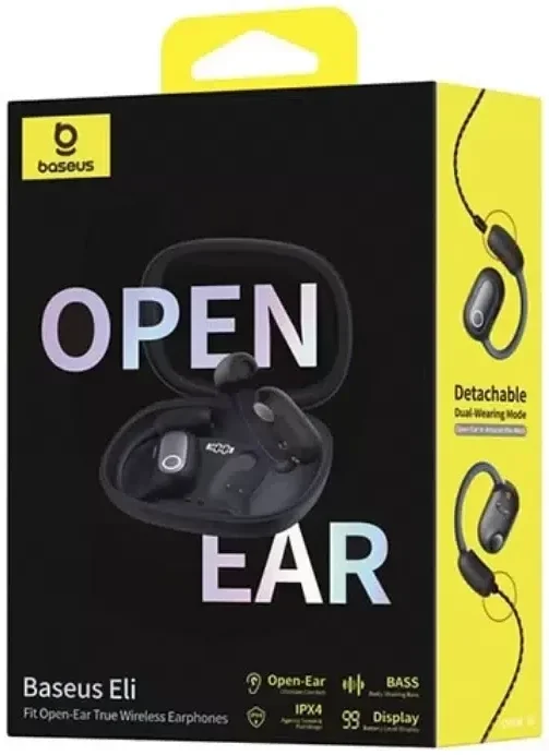 Baseus Eli Sport 1 Draadloze Open-Ear Sport Oordopjes met Nekband Zwart afbeelding 12