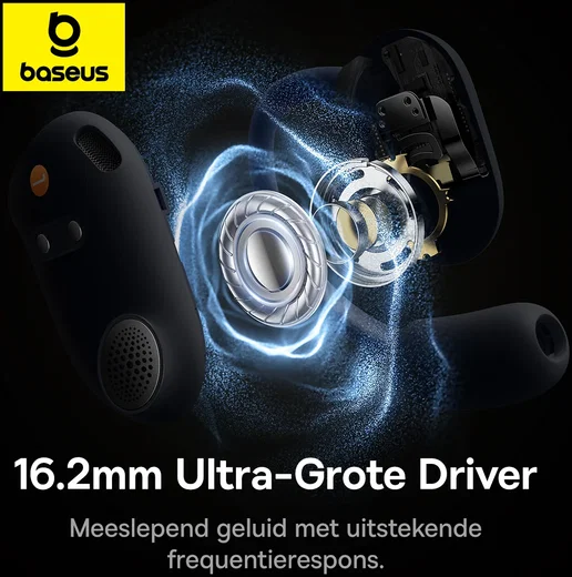 Baseus Eli Sport 1 Draadloze Open-Ear Sport Oordopjes met Nekband Zwart afbeelding 6