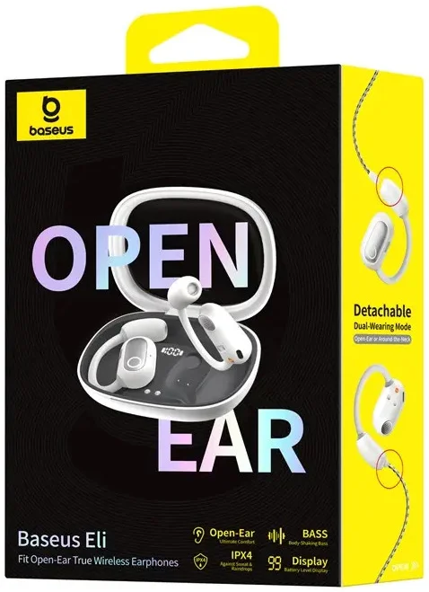 Baseus Eli Sport 1 Open-Ear Oordopjes met Nekband Wit afbeelding 10