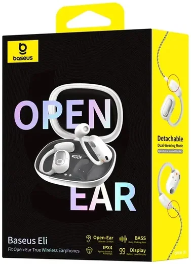 Baseus Eli Sport 1 Open-Ear Oordopjes met Nekband Wit afbeelding 10