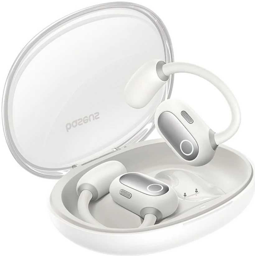 Baseus Eli Sport 1 Open-Ear Oordopjes met Nekband Wit afbeelding 1
