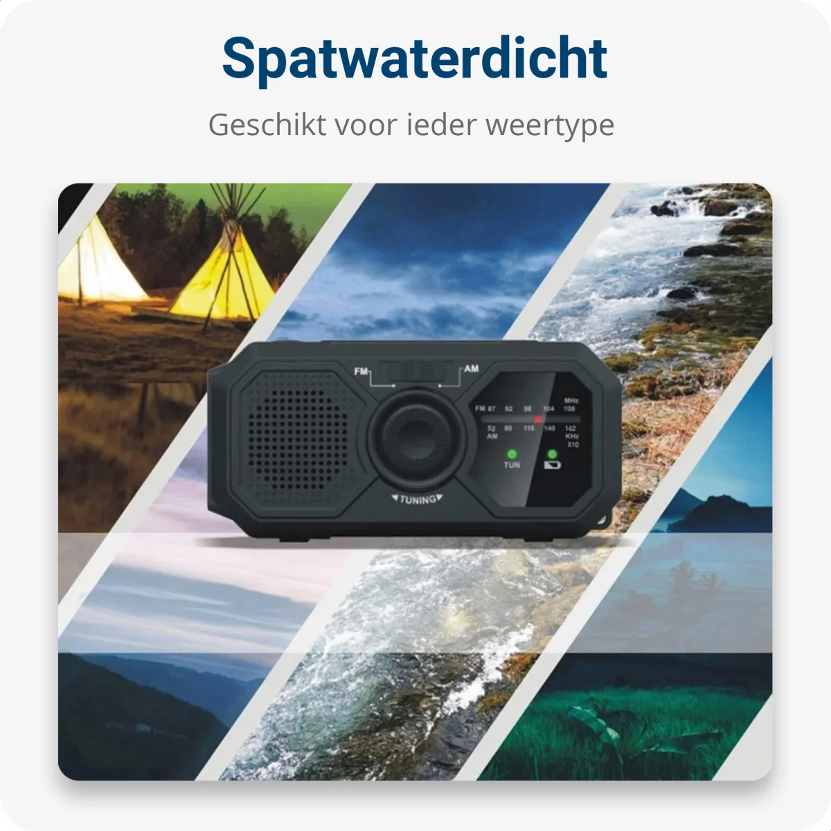 Zonnepaneel Powerbank met Opwindbare Noodradio 1.200 mAh en Zaklamp Zwart afbeelding 7