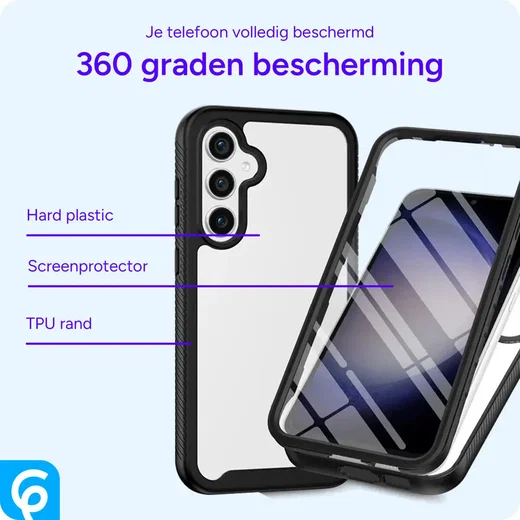 Samsung Galaxy A35 Hoesje Full Protect 360° Cover Hybride Zwart afbeelding 4