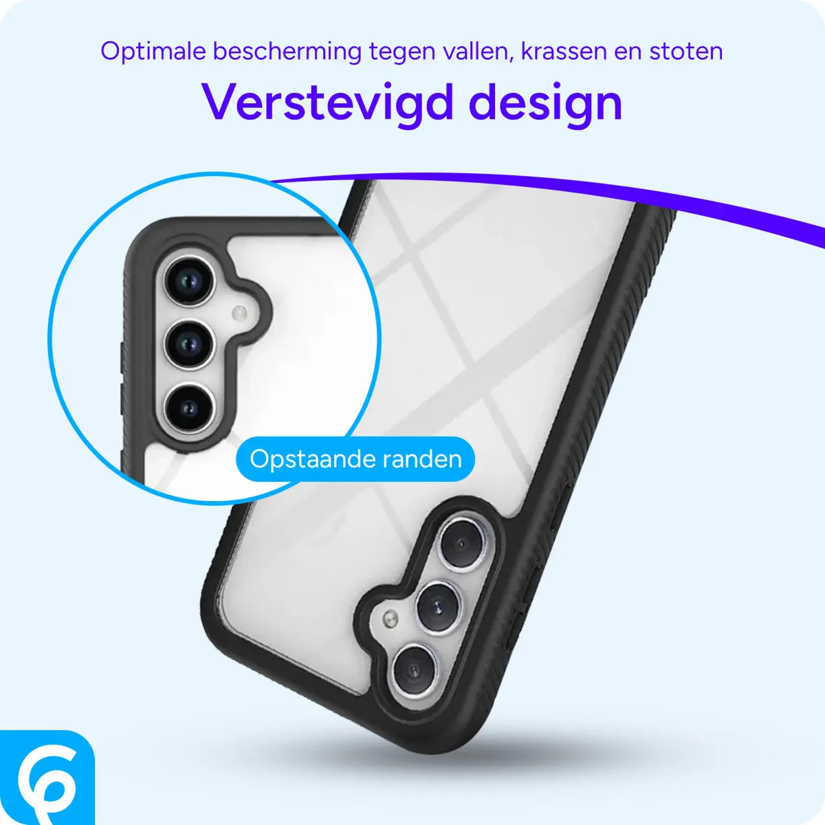 Samsung Galaxy A35 Hoesje Full Protect 360° Cover Hybride Zwart afbeelding 2