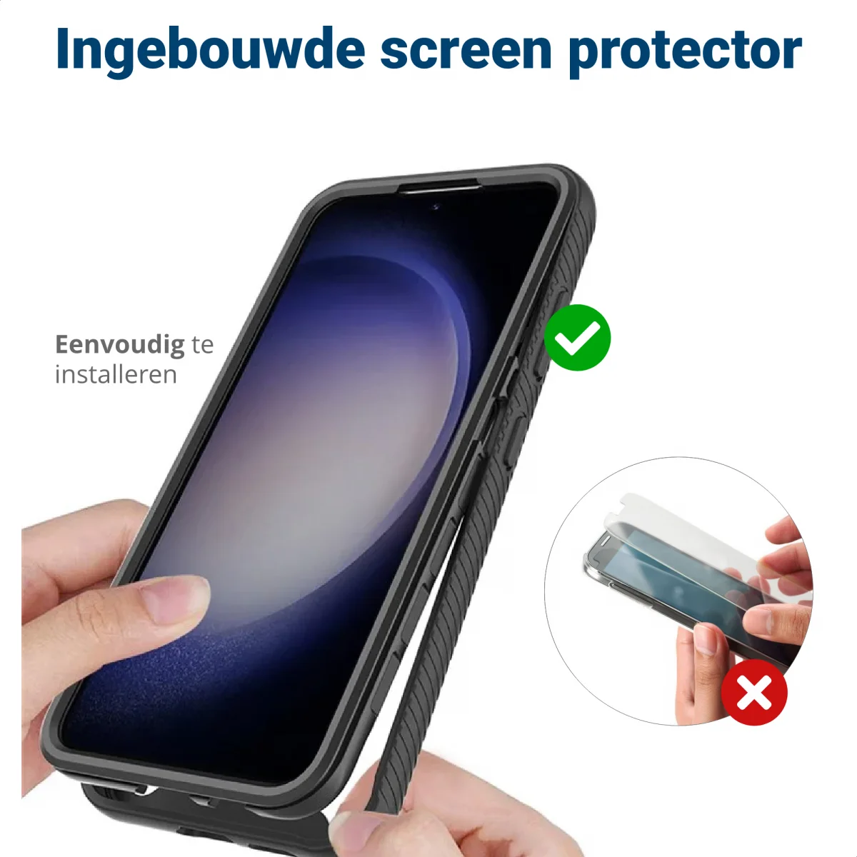 Samsung Galaxy A35 Hoesje Full Protect 360° Cover Hybride Blauw afbeelding 6