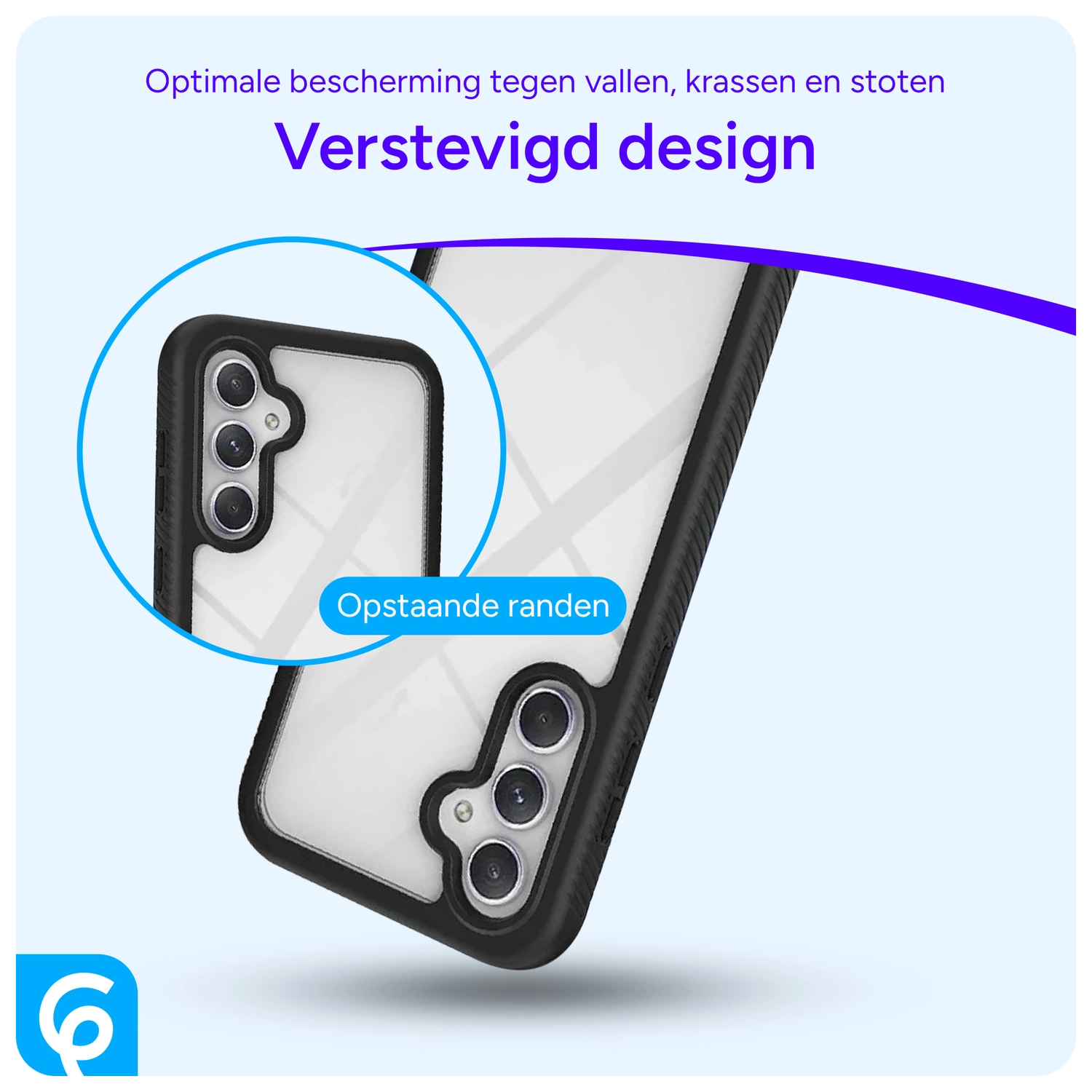 Samsung Galaxy A55 Hoesje Full Protect 360° Cover Hybride Blauw afbeelding 4