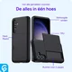 Samsung Galaxy A55 Hoesje met Slider Kaarthouder Back Cover Zwart afbeelding 4