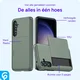 Samsung Galaxy A55 Hoesje met Slider Kaarthouder Back Cover Groen afbeelding 4