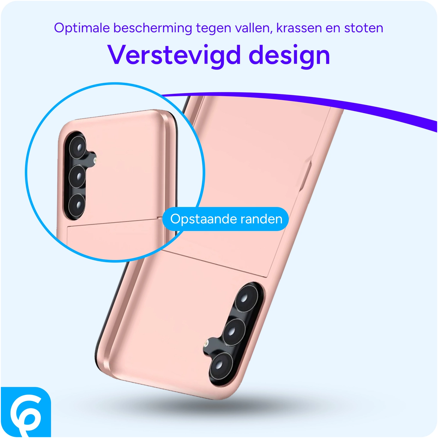 Samsung Galaxy A55 Hoesje met Slider Kaarthouder Back Cover Roze afbeelding 2