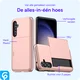 Samsung Galaxy A55 Hoesje met Slider Kaarthouder Back Cover Roze afbeelding 4