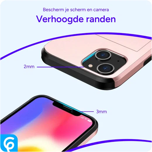Samsung Galaxy A55 Hoesje met Slider Kaarthouder Back Cover Roze afbeelding 8