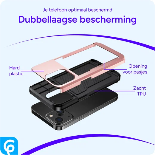 Samsung Galaxy A55 Hoesje met Slider Kaarthouder Back Cover Roze afbeelding 11