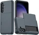 Samsung Galaxy A55 Hoesje met Slider Kaarthouder Back Cover Blauw afbeelding 1