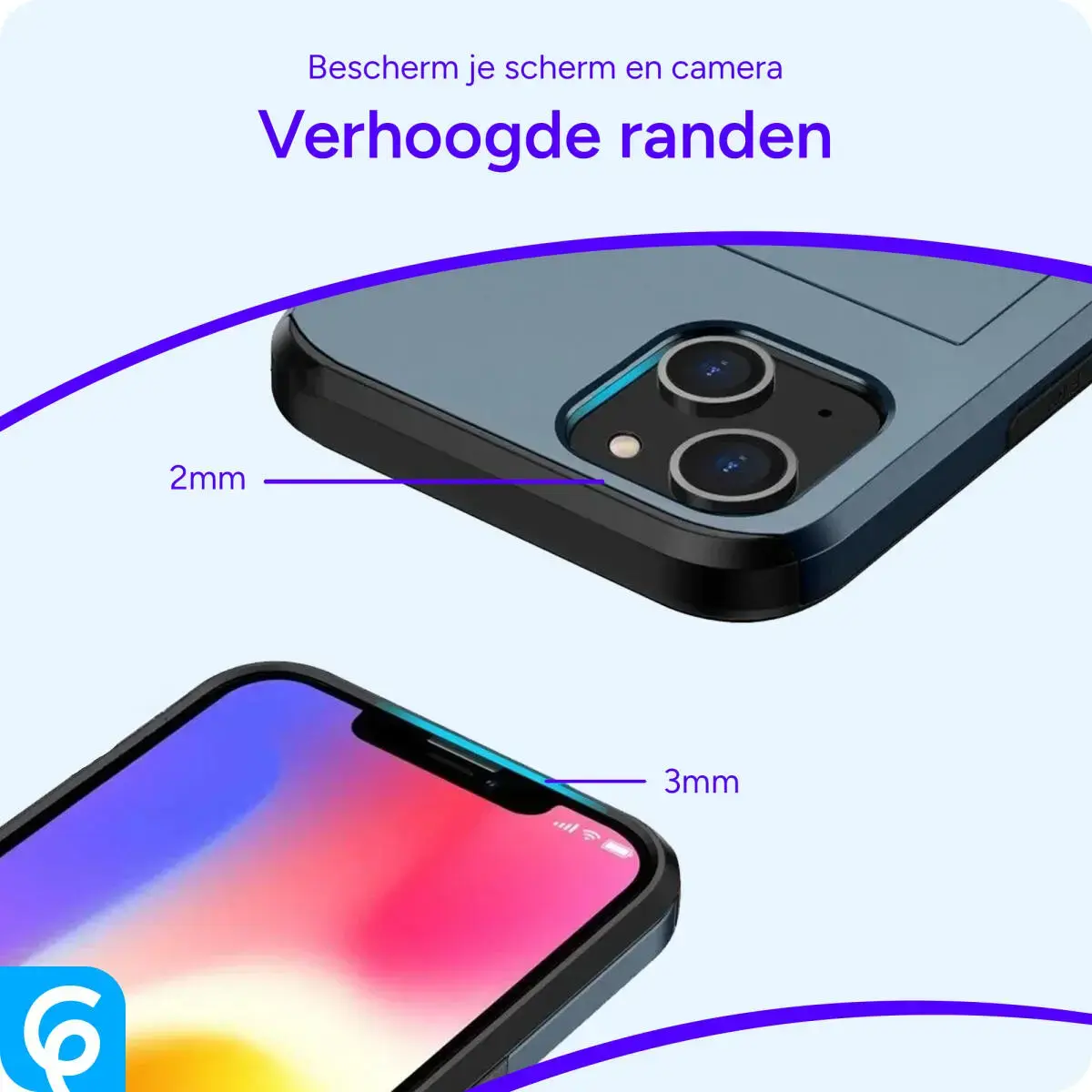 Samsung Galaxy A55 Hoesje met Slider Kaarthouder Back Cover Blauw afbeelding 7