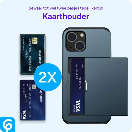 Samsung Galaxy A55 Hoesje met Slider Kaarthouder Back Cover Blauw afbeelding 9