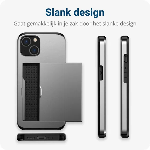 Samsung Galaxy A55 Hoesje met Slider Kaarthouder Back Cover Grijs afbeelding 11
