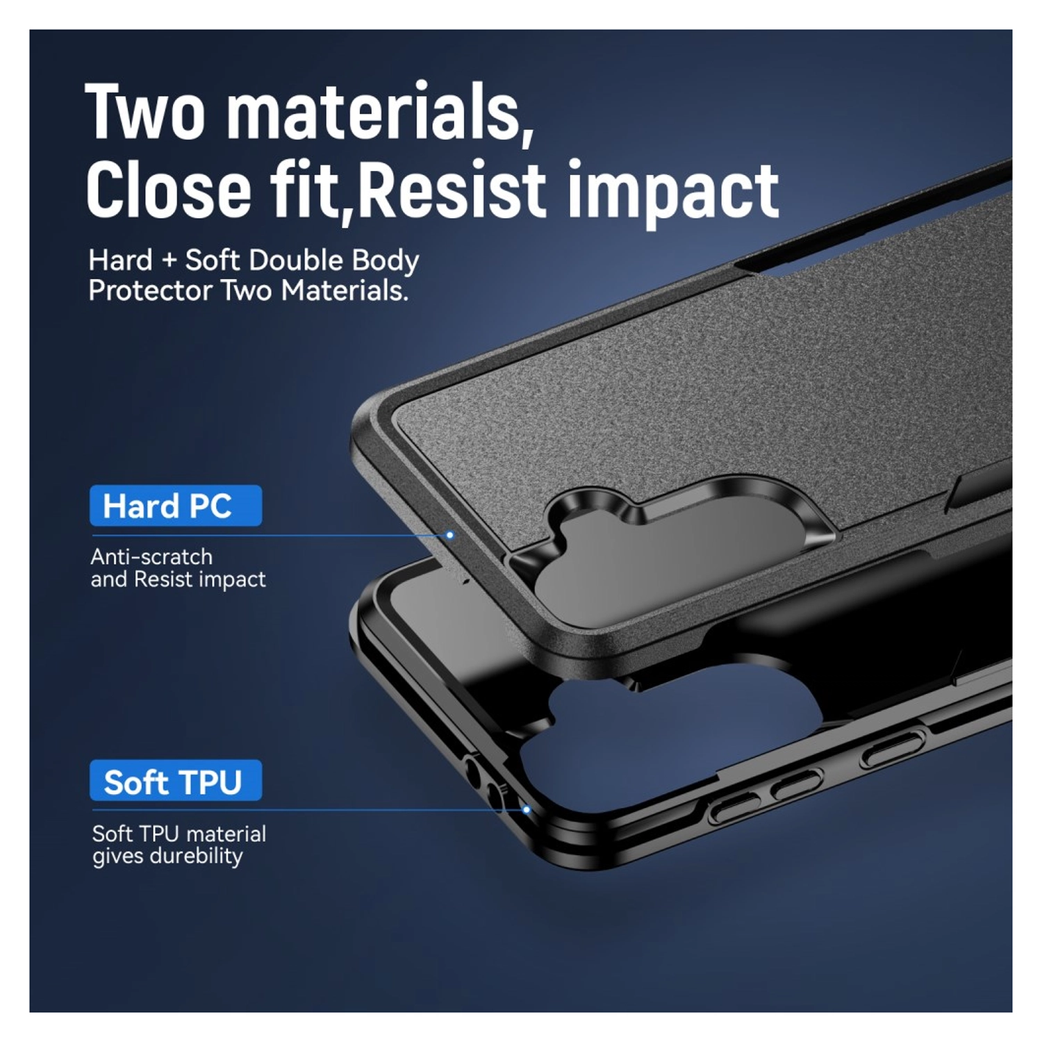 Samsung Galaxy A35 Hoesje Schokbestendige Hardcase Back Cover Zwart afbeelding 4