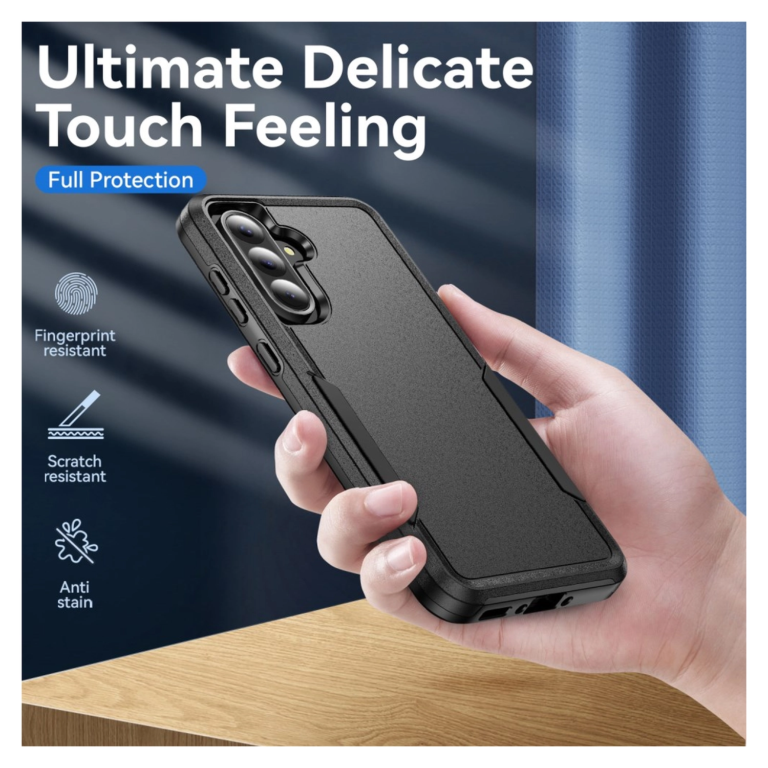 Samsung Galaxy A35 Hoesje Schokbestendige Hardcase Back Cover Zwart afbeelding 5