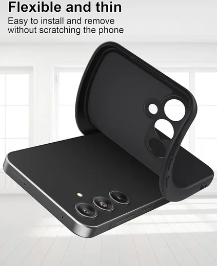 Samsung Galaxy A55 Hoesje met Camera Bescherming Dun TPU Zwart afbeelding 4