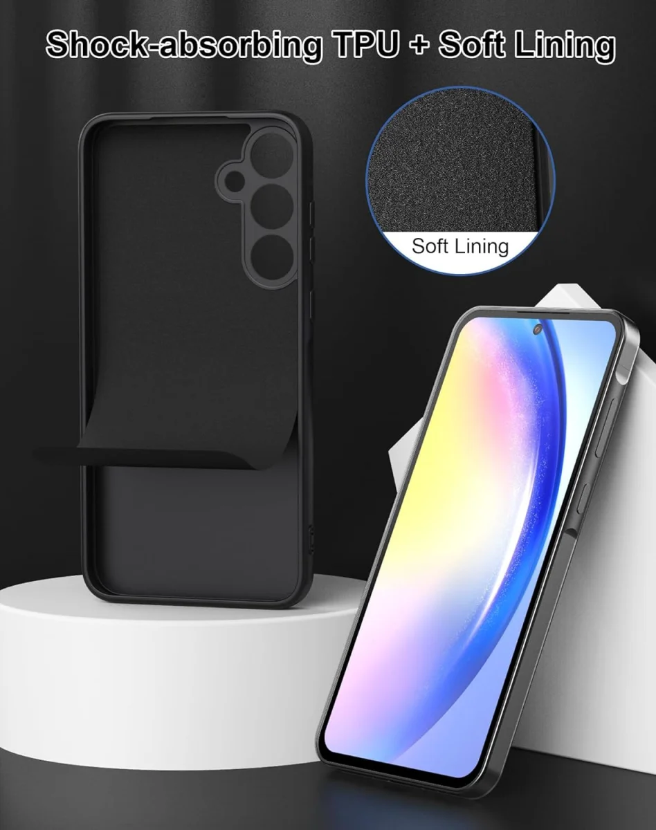 Samsung Galaxy A55 Hoesje met Camera Bescherming Dun TPU Zwart afbeelding 5